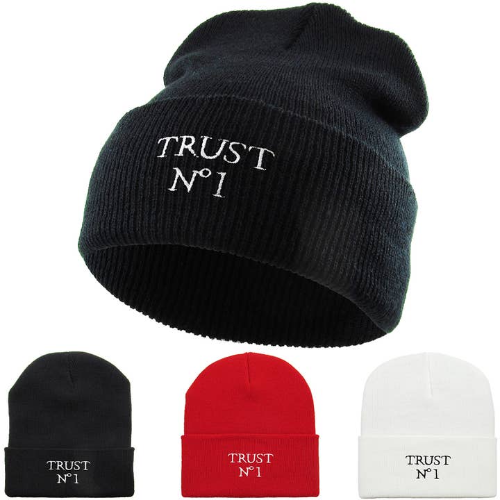 Trust No1 Embroidered Beanie for wholesale by KBETHOS