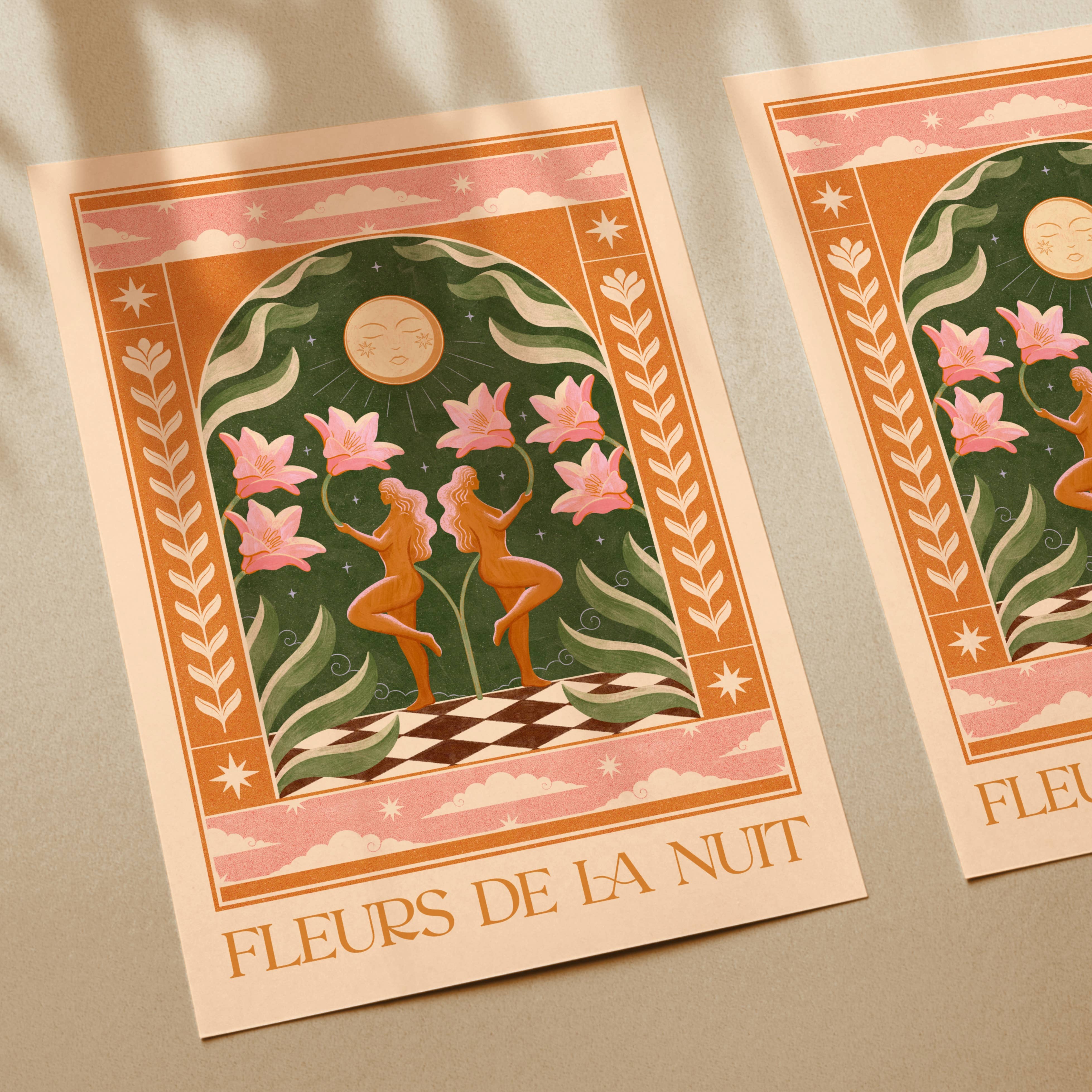 Nïma Nïma Studio – wholesale Art print – ‘Fleurs De La Nuit’ (Alternative) Celestial Floral Art Print1