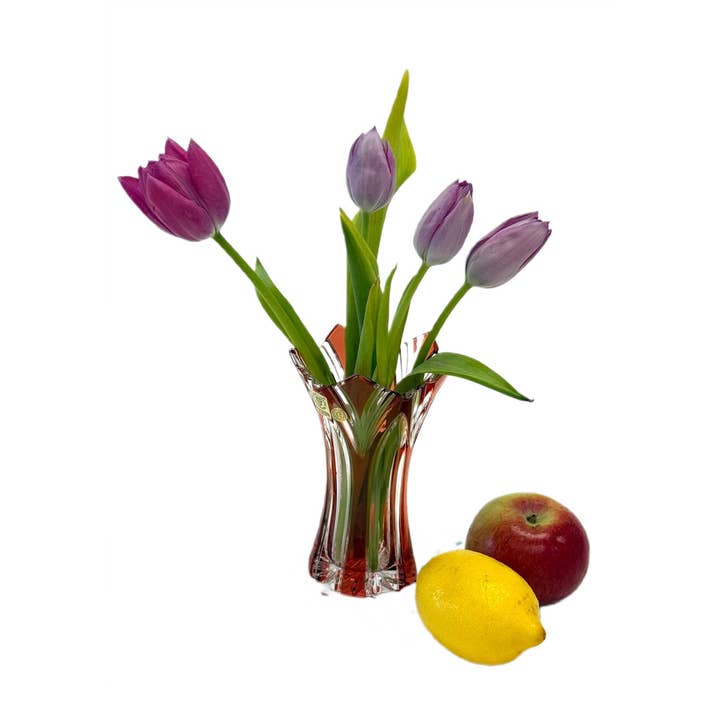 NORTH AMERICAN CRYSTAL - Wholesale Vase - 6.25" Bohemian Crystal Flower Vase AU22430 LOTOS, AURUM1