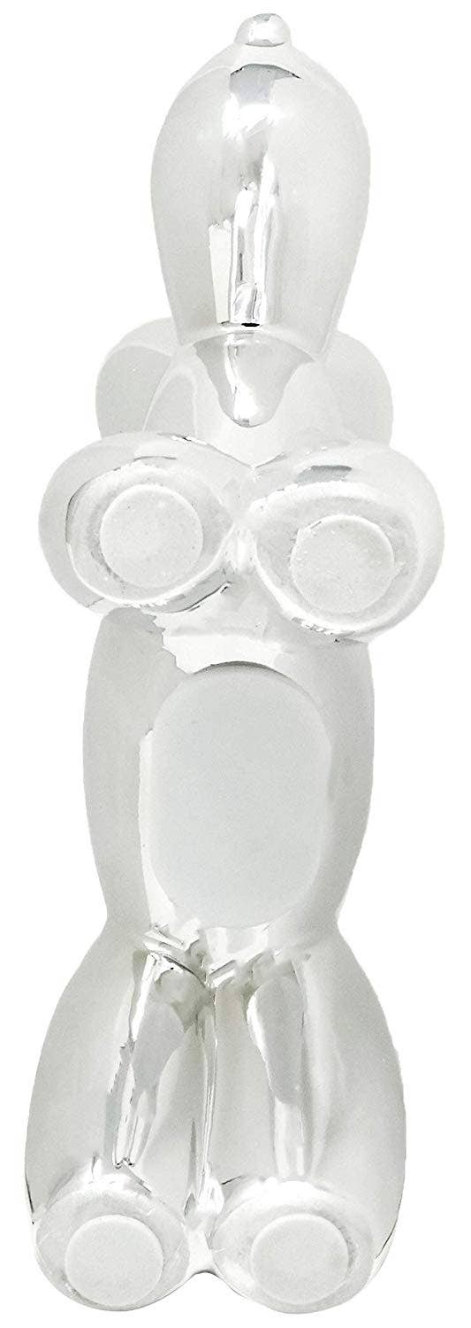 Interior Illusions Plus – wholesale Money/piggy bank – Silver Ceramic Dog Piggy Bank - 12" tall2