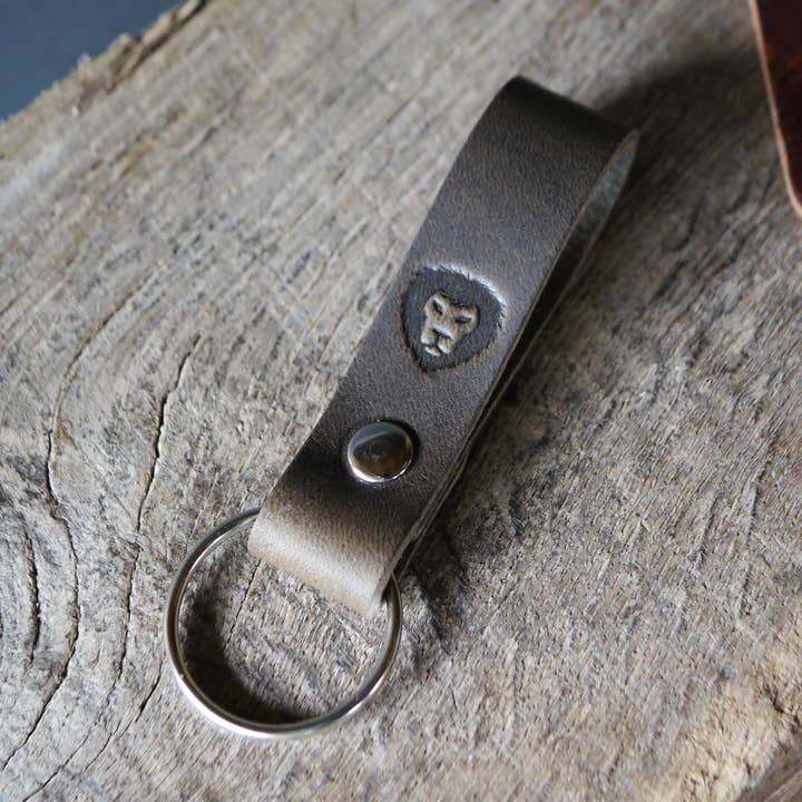 Kingsley Leather - Wholesale Keychain - Unisex - Leather Keychain - Rugged Grey0