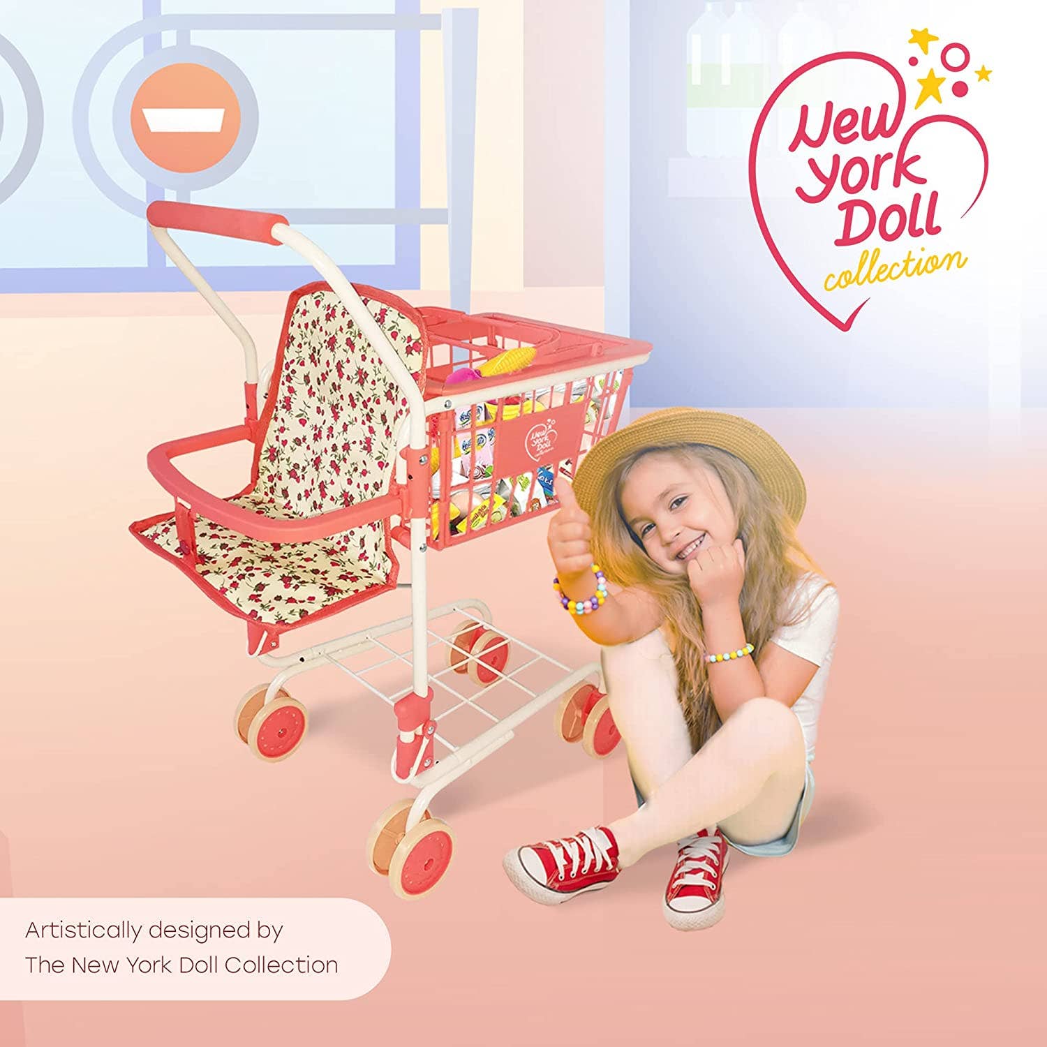 The New York Doll Collection - Wholesale Toy Set - Kids - Toy Shopping Cart - Includes Food12