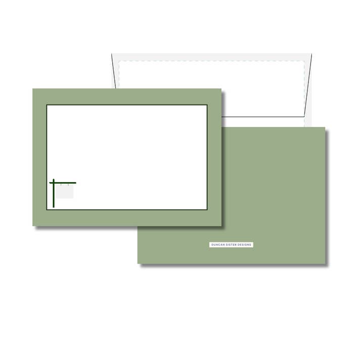 Weiße und grüne Makler-Notizkarten – Set mit 8, hergestellt in den USA für den Großhandel von Duncan Sister Designs