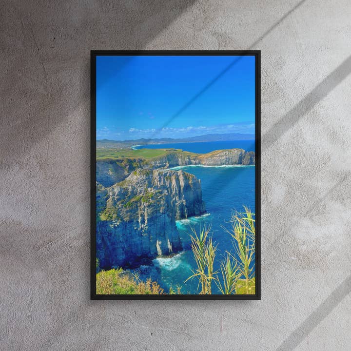 Ocean Cliffs inramade canvastavlor för wholesale av Monmouth Paragon