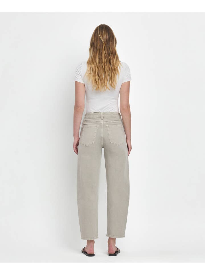 ROCK GREY SUPER HIGH RISE SLIM BARREL JEANS T6627RGR for wholesale on Faire8