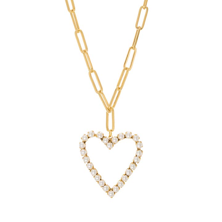 POP Heart Necklace in Pearls for wholesale by TOVA