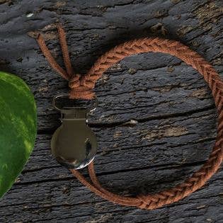 Brombie - Wholesale Pacifier Clip - Baby - Braided faux leather pacifier clip with metal attachment16