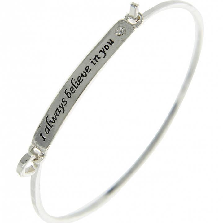 FR6242 I ALWAYS BELIEVE IN YOU_Long Rectangle Casting Bangle for wholesale by 0011 PREMIERE