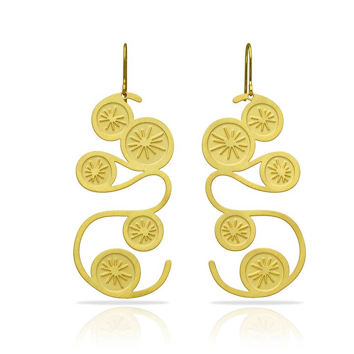 RAS - Wholesale Dangle Earrings - Sueños Gala Gold Plated Earring