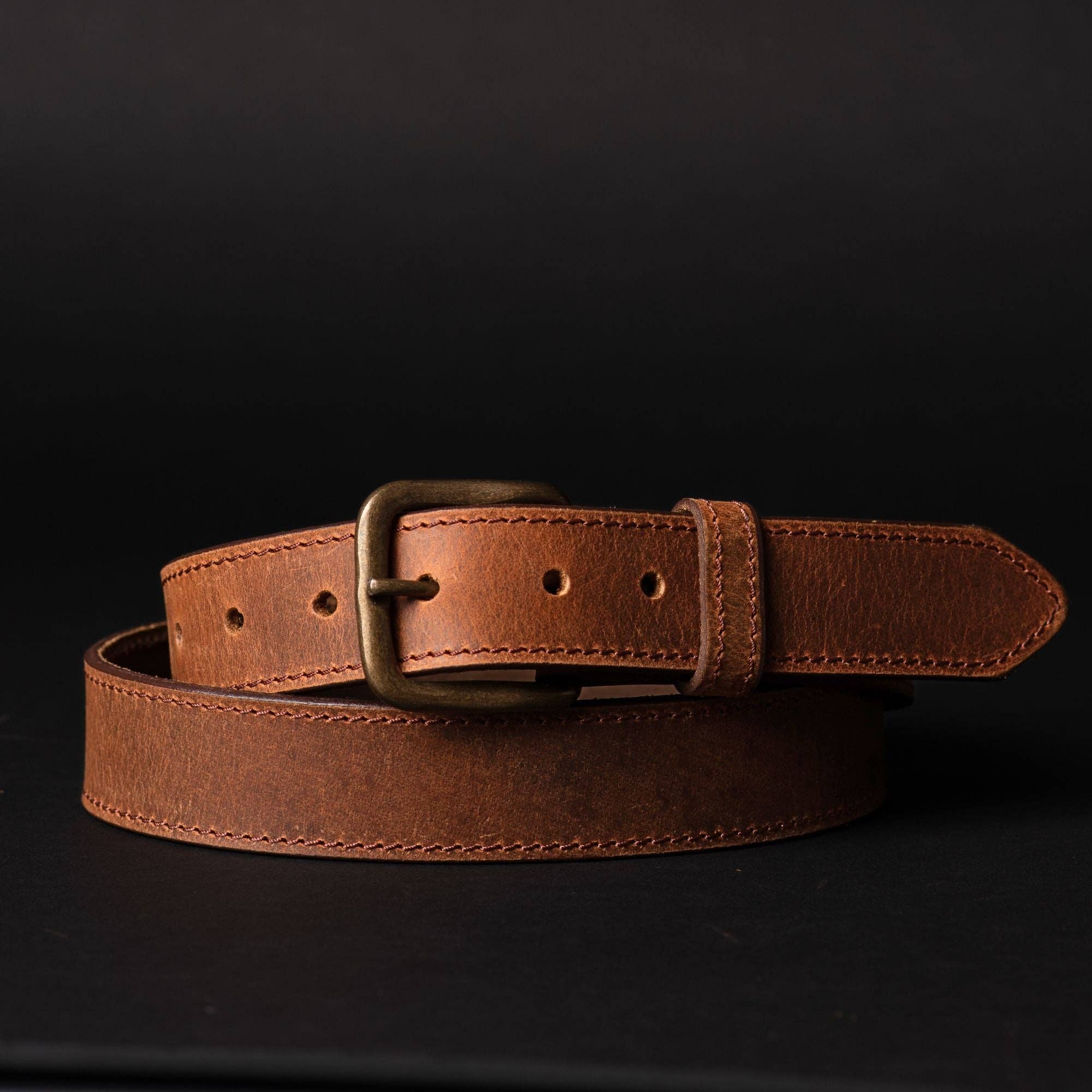 NAB LEATHER – wholesale Belt – Men's – The Voyager Belt - Stitched Full-Grain Distressed Leather Belt2