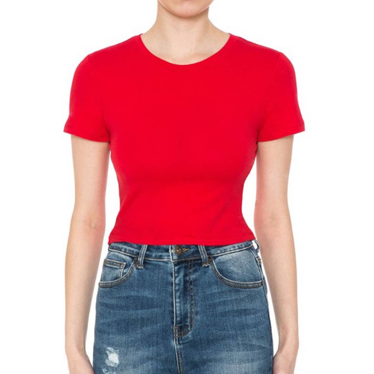 UP CLOTHING - Vente T-shirt – femme - T-SHIRT COURT À MANCHES COURTES ET COL ROND0