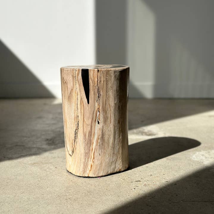 Office Objets - Wholesale Bijzettafel - Bijzettafel van versteend hout wit met zwarte vlekken H:27,5 D:18