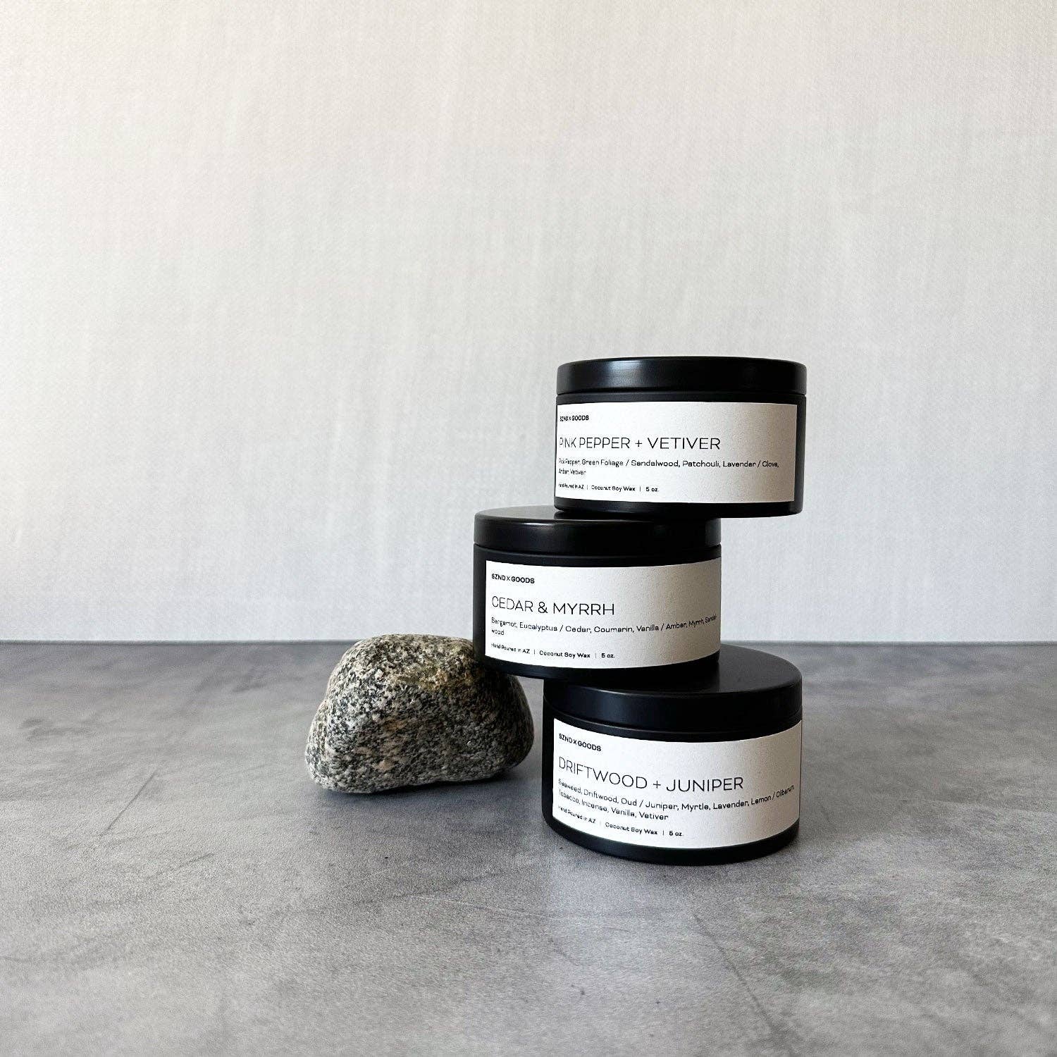 SZND GOODS - Wholesale Jar/Filled Candle - Cedar + Myrrh Wooden Wick Candle1