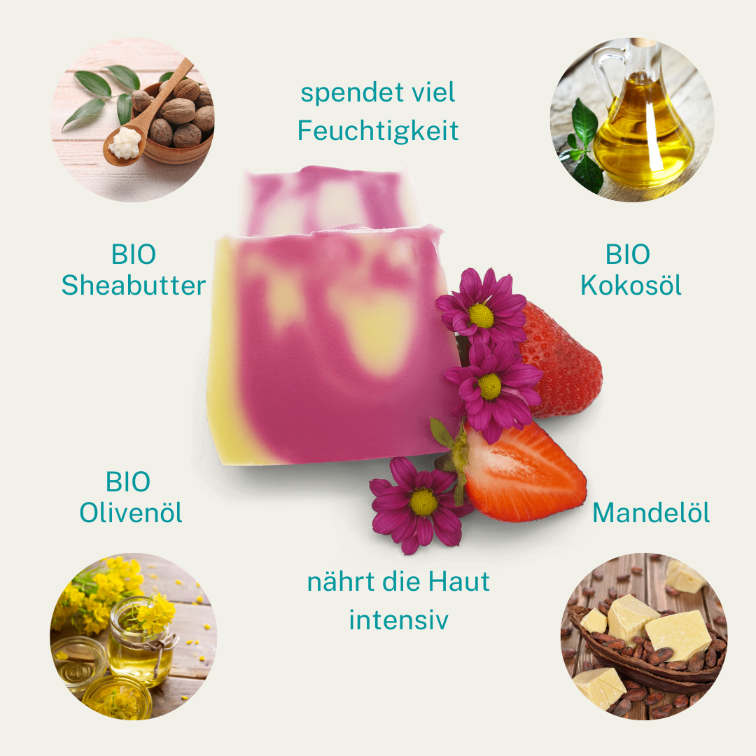 Kleine Auszeit Manufaktur – wholesale Tvål – Jordgubbschampagne-tvål3