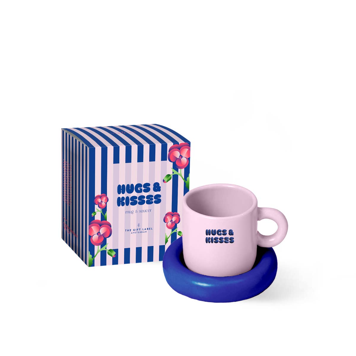 The Gift Label - Wholesale Coffee Mug - Mug & Saucer - Hugs & Kisses