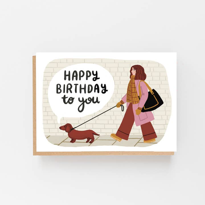 Lomond Paper Co - Wholesale Birthday Card - Happy Birthday To You - Dachshund