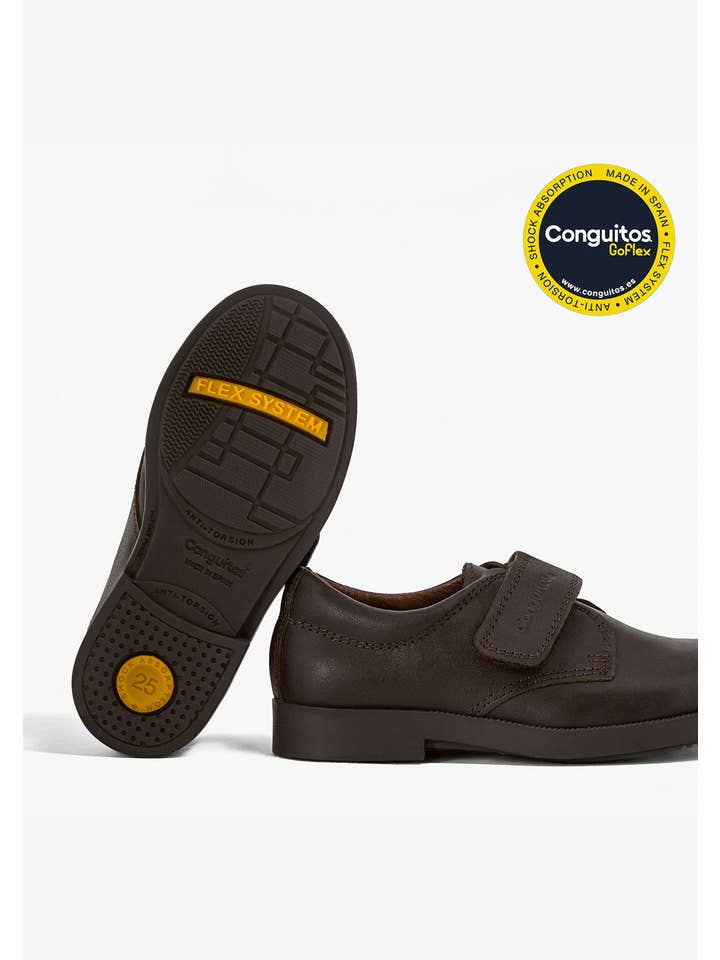 Conguitos - Wholesale Platte schoenen - Kinderen - Bruine schoolschoenen voor jongens