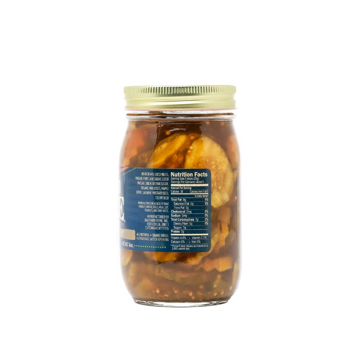 Backyard Brine - Vente Légumes marinés - Pumpernickel Ry-Ry - Cornichon au pain et au beurre, 16 oz