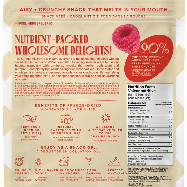OHME! Foods - Wholesale Dried/dehydrated fruit - Freeze-Dried Raspberries (Whole)3
