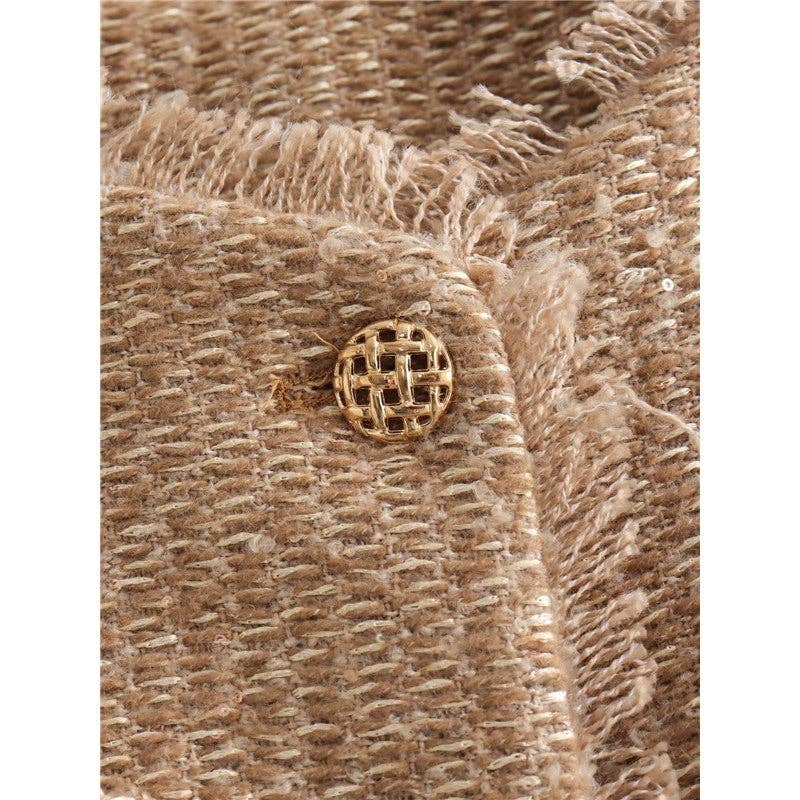 UZ Wholesale Store - Wholesale Jacket - Women's - Metal Buttons Pocket Tweed Short Jacket Single-Breasted Coat Women's Jacket4