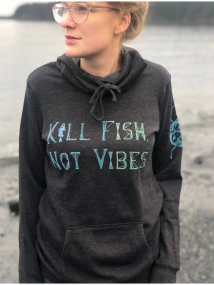 The Knotty Crew – Engroshandel Hoodie – Kvinder – Dræb fisk, ikke stemninger Kvinders Ombré Cowl Neck Hoodie Alaska1