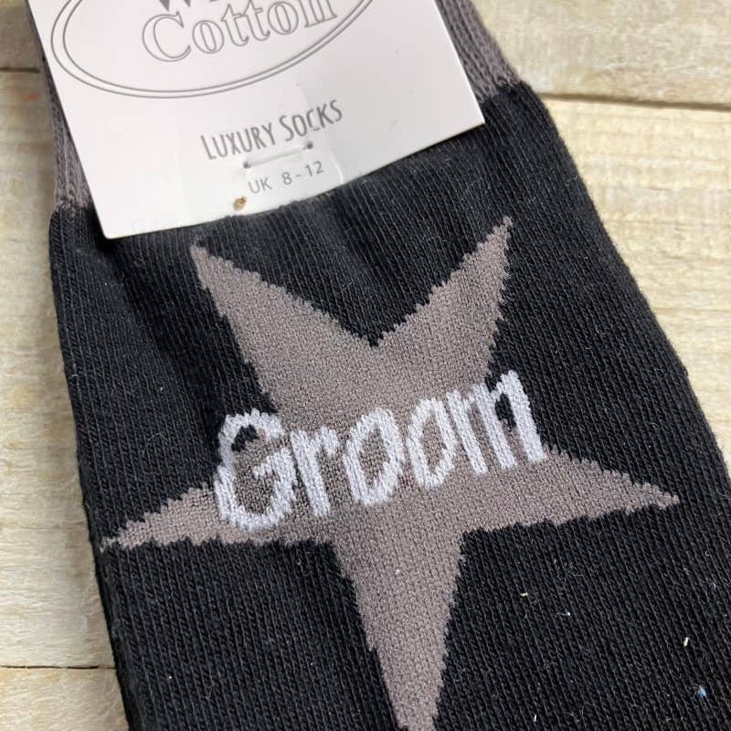 White Cotton Cards – wholesale Socks – Men's – 6 X Socks Uk 8-12 - Groom (SK50)1