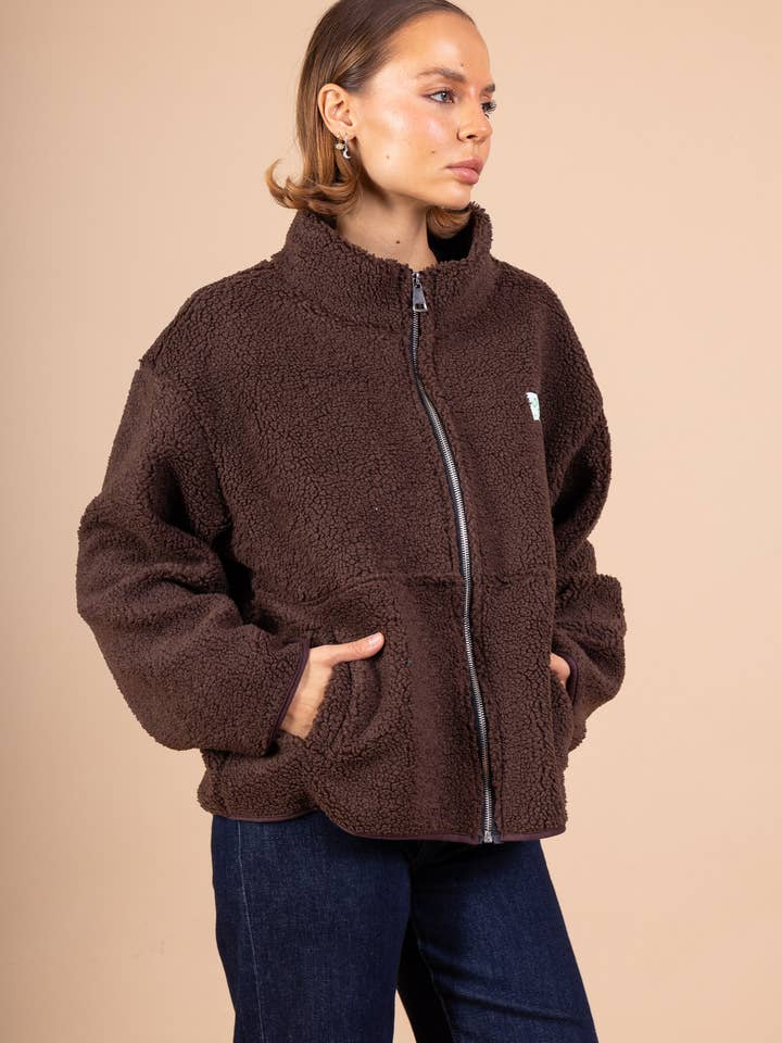 Pépouz' Paris - Wholesale Fleece - Women's - Fleece jacket with zipper closure and patch PV25607