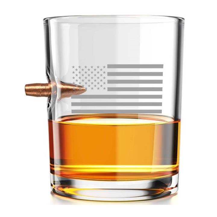 American Flag - Bullet Whiskey Glass - 3508 for wholesale by I Love My Freedom