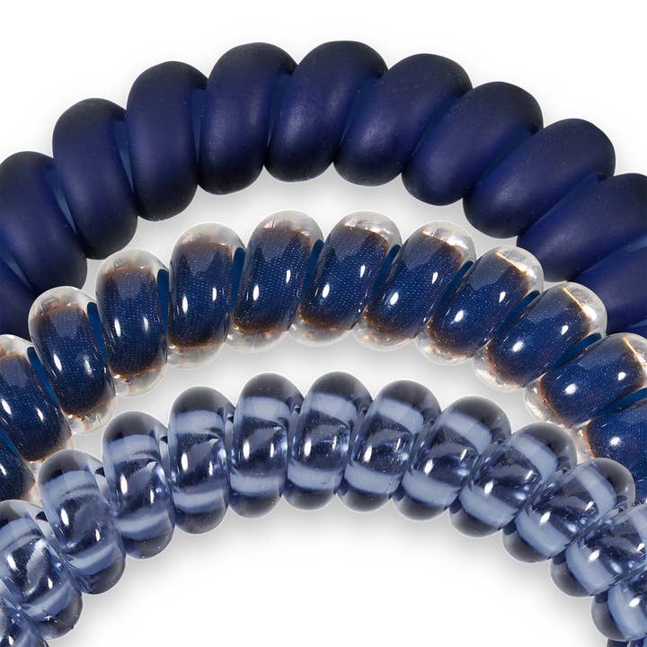 TELETIES - Wholesale Hair Tie - Spiral Hair Coils | Small | Nightfall Navy Hair Ties2