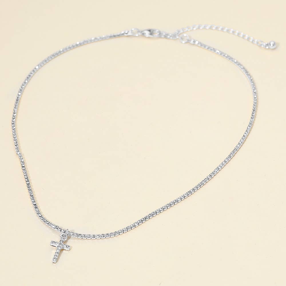 Sensibling Corp. - Wholesale Pendant/Charm Necklace - Cross Pendant Tennis Chain Necklace6