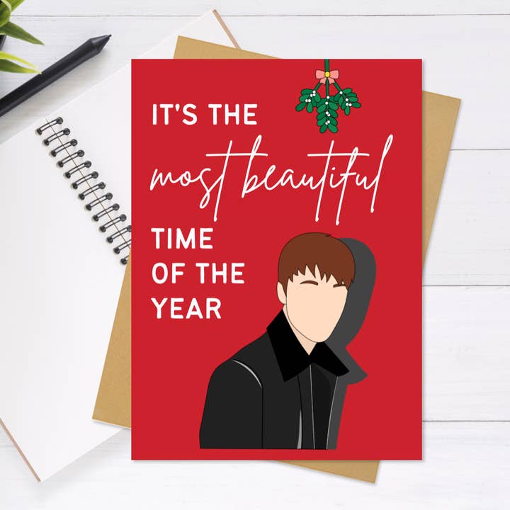 NotesfromNancy - Wholesale Christmas Card - Justin Bieber Mistletoe Christmas / Holiday Card