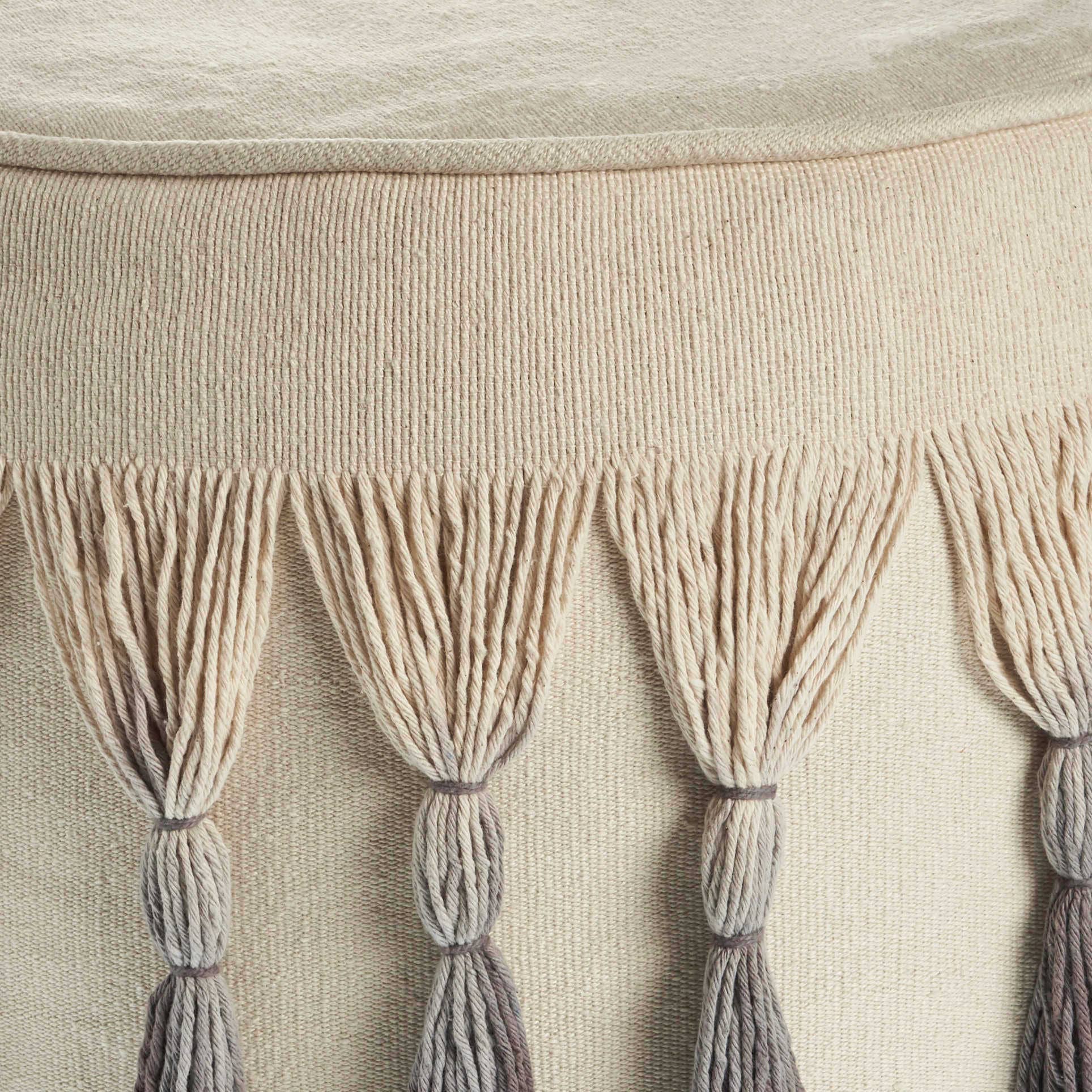 White Black Sophisticated Ombre Pouf for wholesale on Faire2