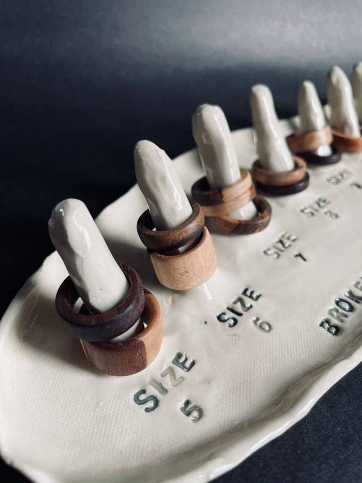 Handmade Wooden Rings for wholesale by The Nest Creative Arts Studio