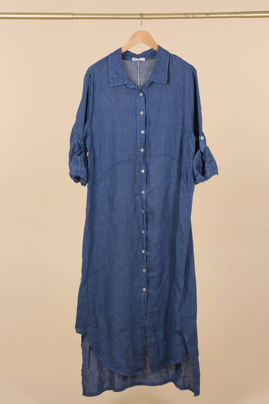 la maison des fibres naturelles - Wholesale Button Down Shirt - Women's - Long shirt dress 68036 100% LINEN43