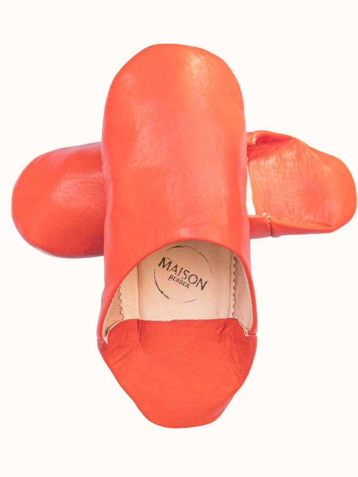 Moroccan Babouche Slippers - Tangerine for wholesale by Maison Berber