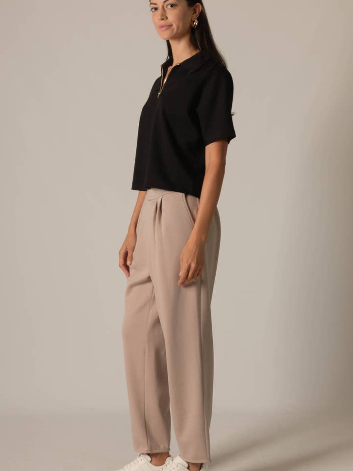 P. CILL - Wholesale Knit Top - Women's - P. CILL Butter Modal Short Sleeve Quarter Zip Top4