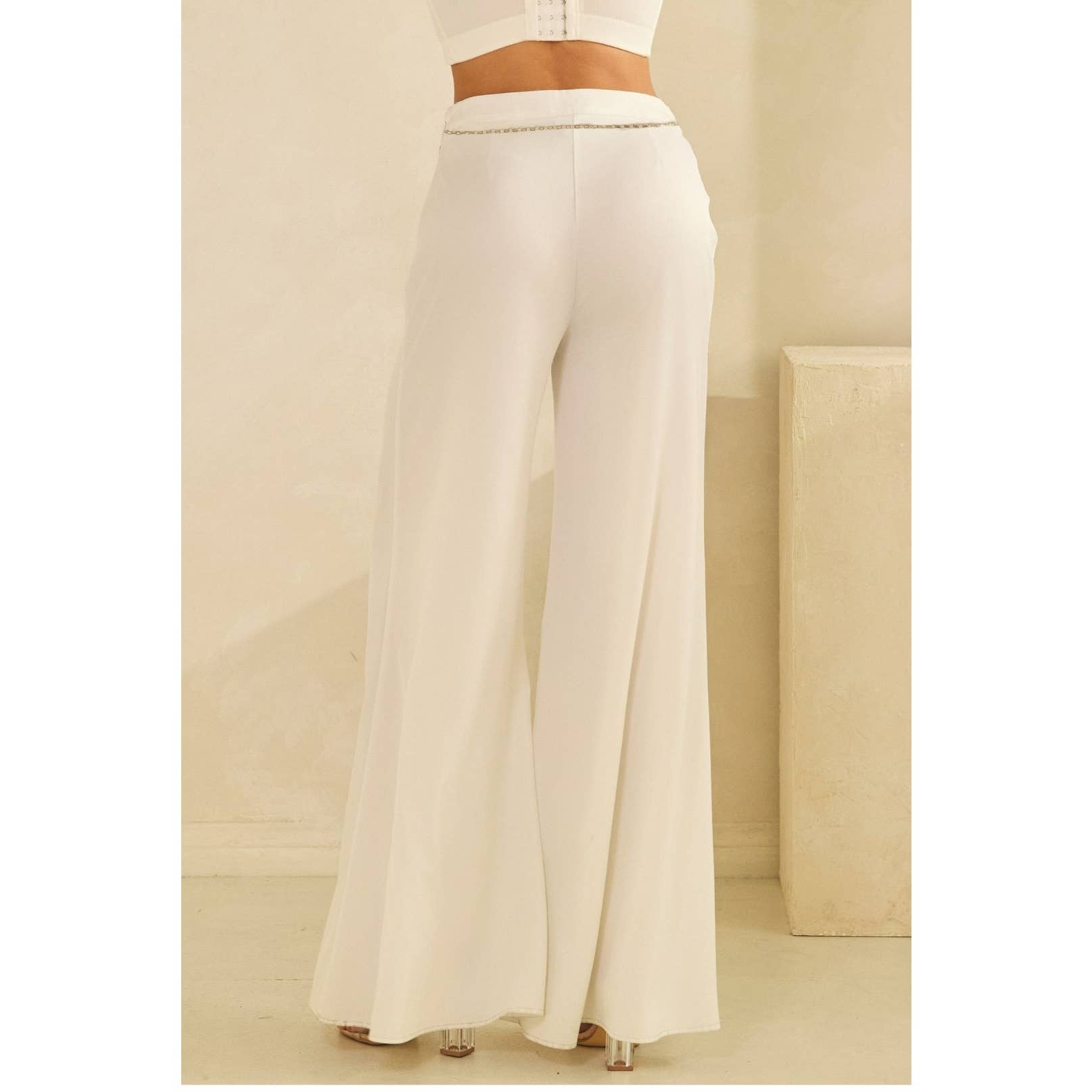 The Sang - Wholesale Pants - Women's - CHAIN DETAIL WIDE LEG PANTS5