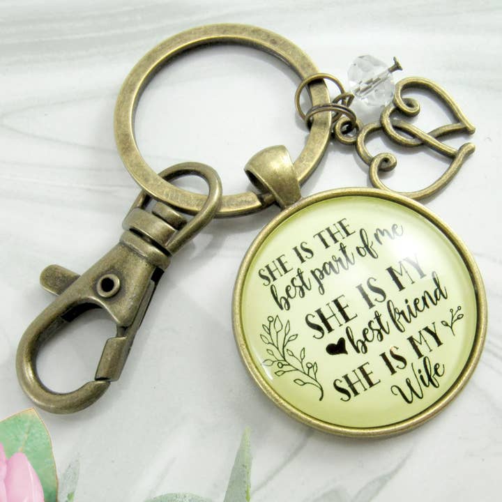 Gutsy Goodness - Wholesale Keychain - Unisex - Love My Wife Keychain She Is The Best Part of Me ^3