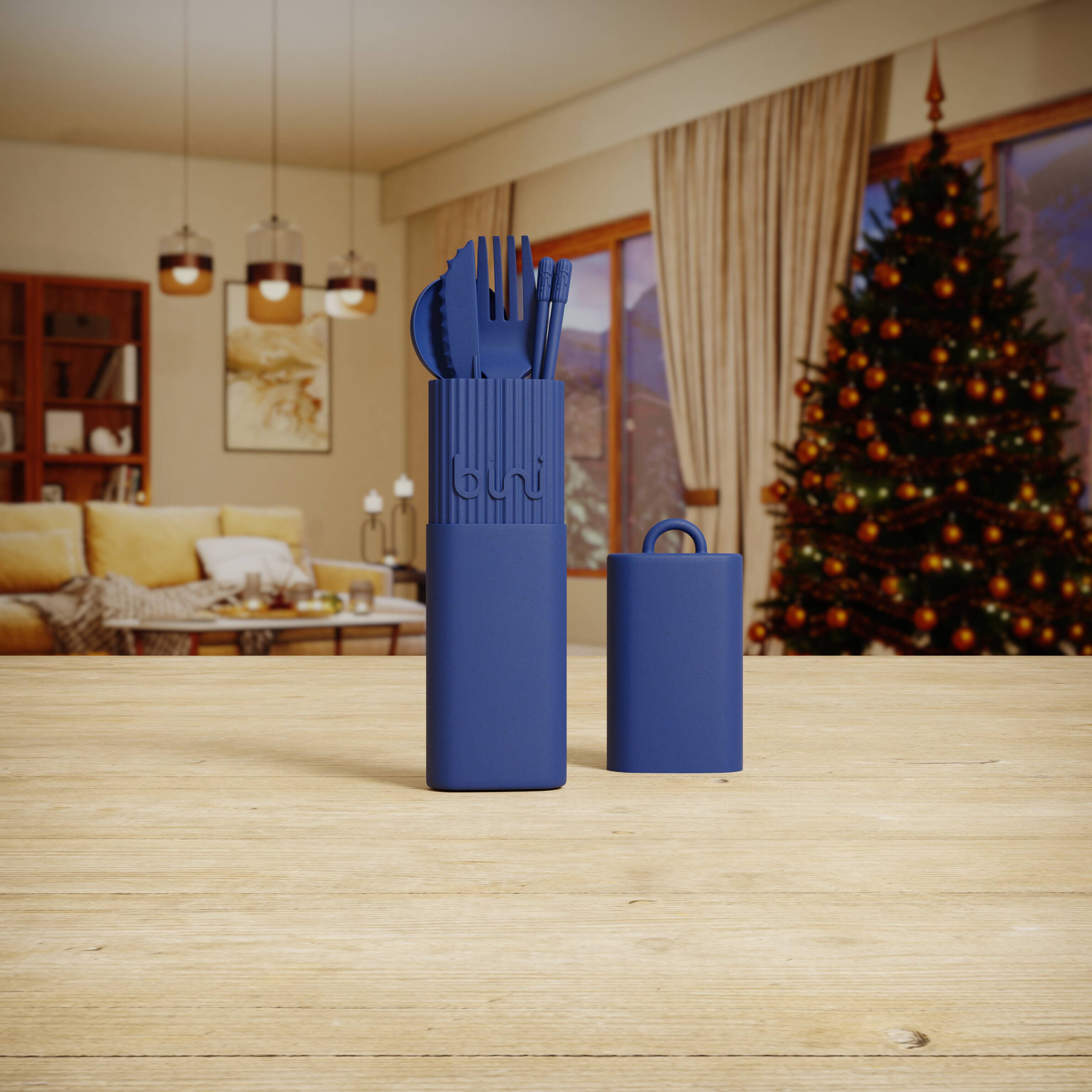 Bini - Venta al por mayor Juego de cubiertos - Bini Midnight Blue - Cubiertos reutilizables y portátiles de origen biológico1