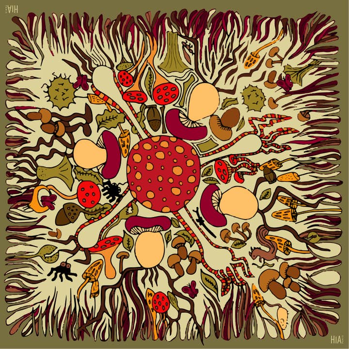 Mushroom Party Scarf for wholesale by Hia Paris