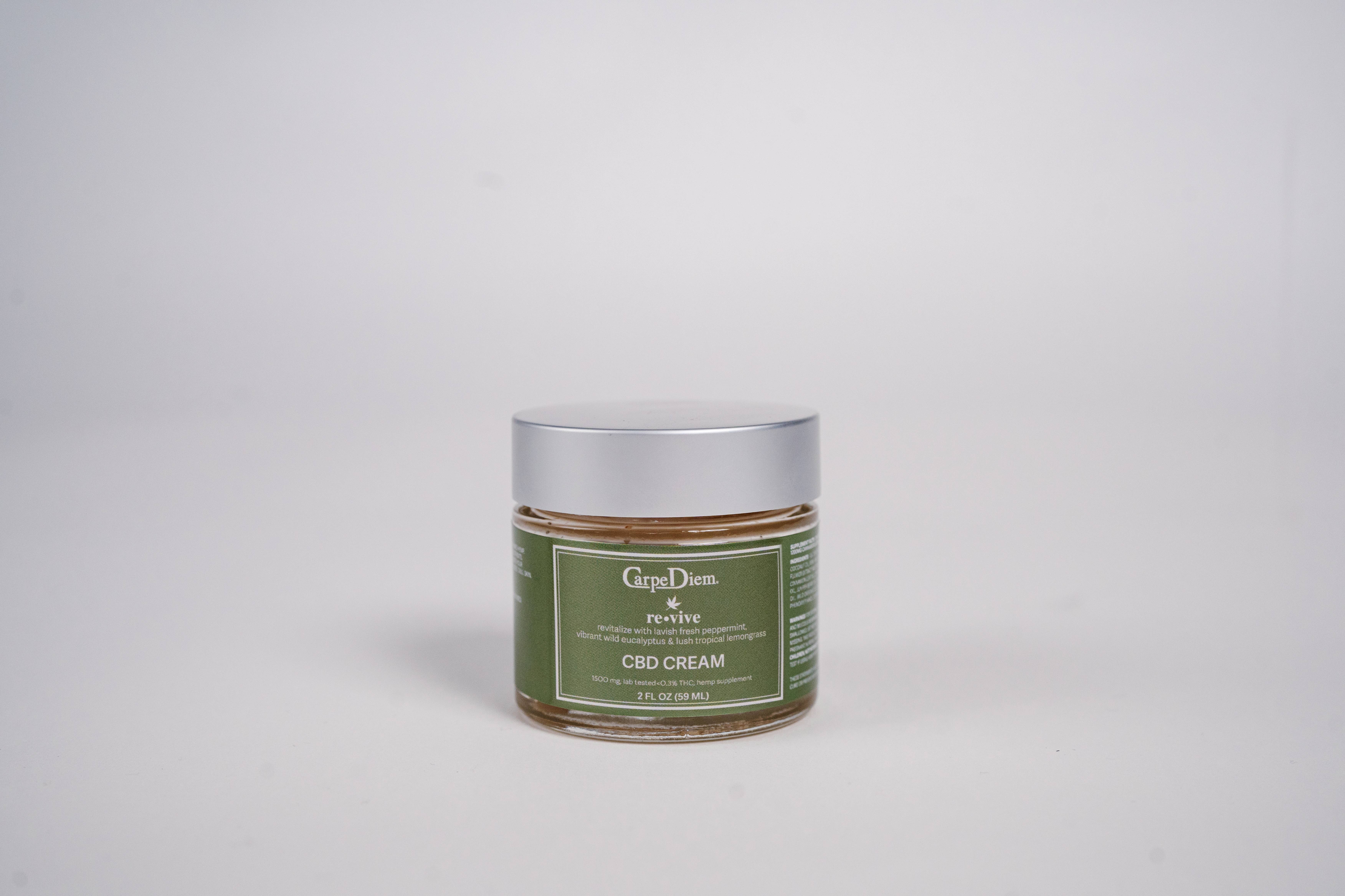 Carpe Diem CBD - Wholesale CBD Cream/Lotion - Spa Revive CBD Cream- 1500 mg Full Spectrum in 2oz
