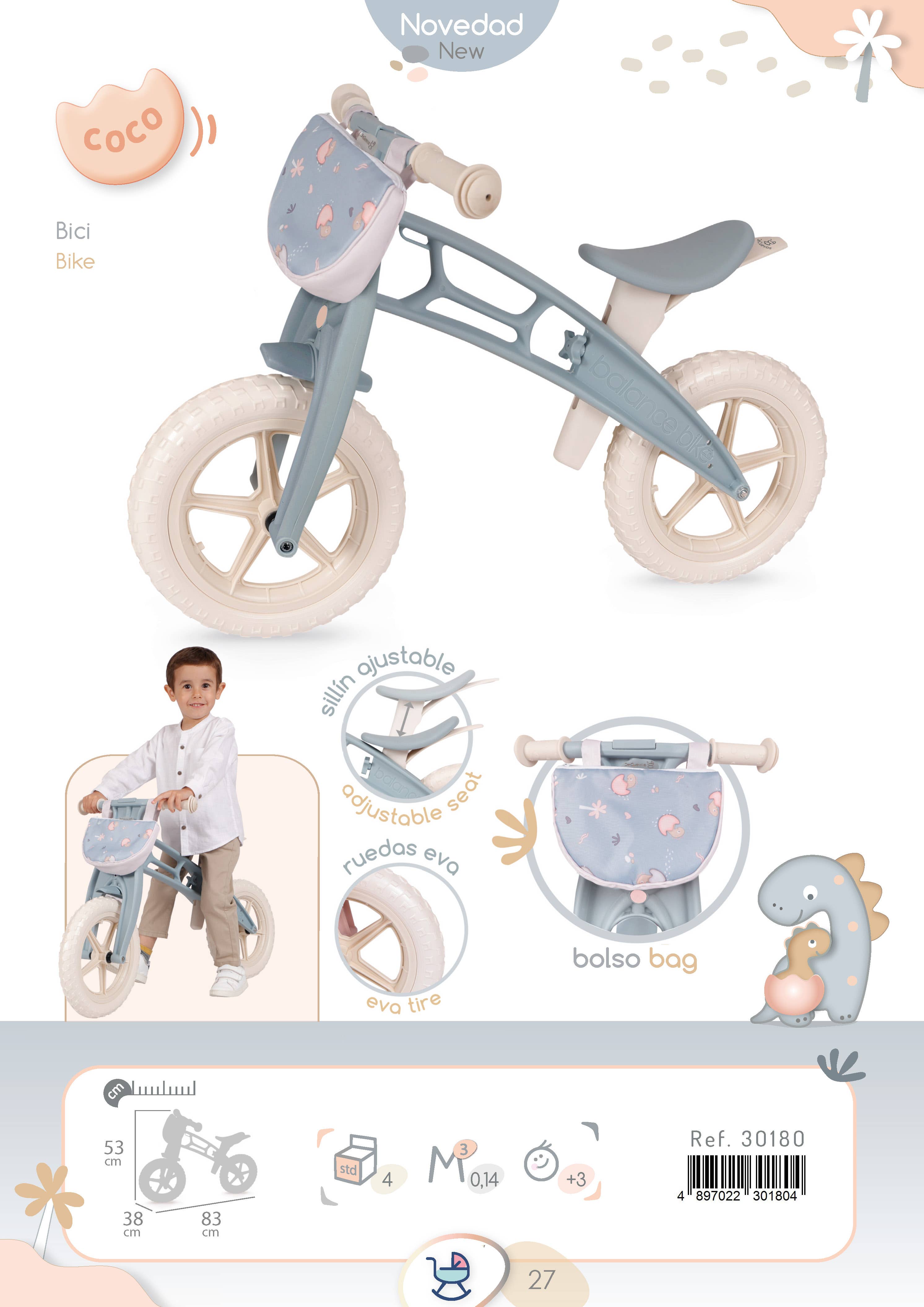 DeCuevas Toys - Wholesale Bike/Scooter - Kids - 30180 BICYCLE WITHOUT PEDALS “COCO”2