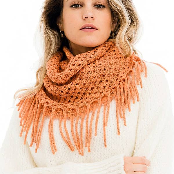 Cap Zone - Wholesale Scarf - Women's - Mini Hole Cut Out Knitted Infinity Scarves1