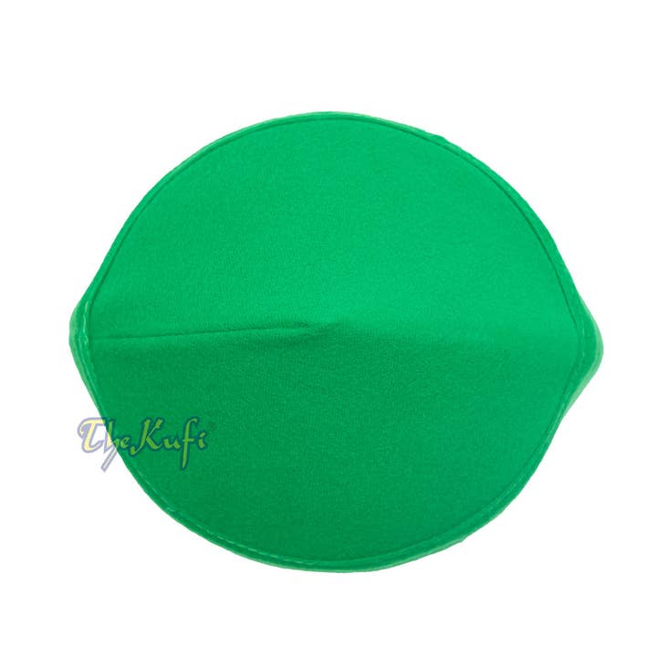 IndoMode - Wholesale Hoedaccessoires - Heren - Handgemaakte groene islamitische kufi-hoed van imitatievilt met spitse bovenkant5