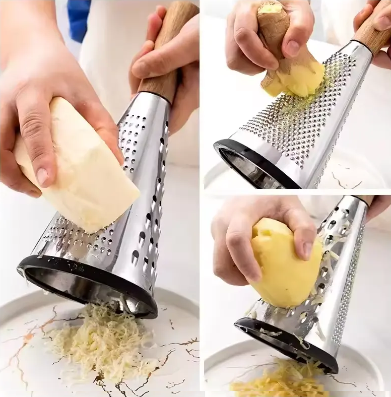 Sostraw & SmartThings - Wholesale Grater - Conic Cheese & Vegetables Grater with wooden handle1