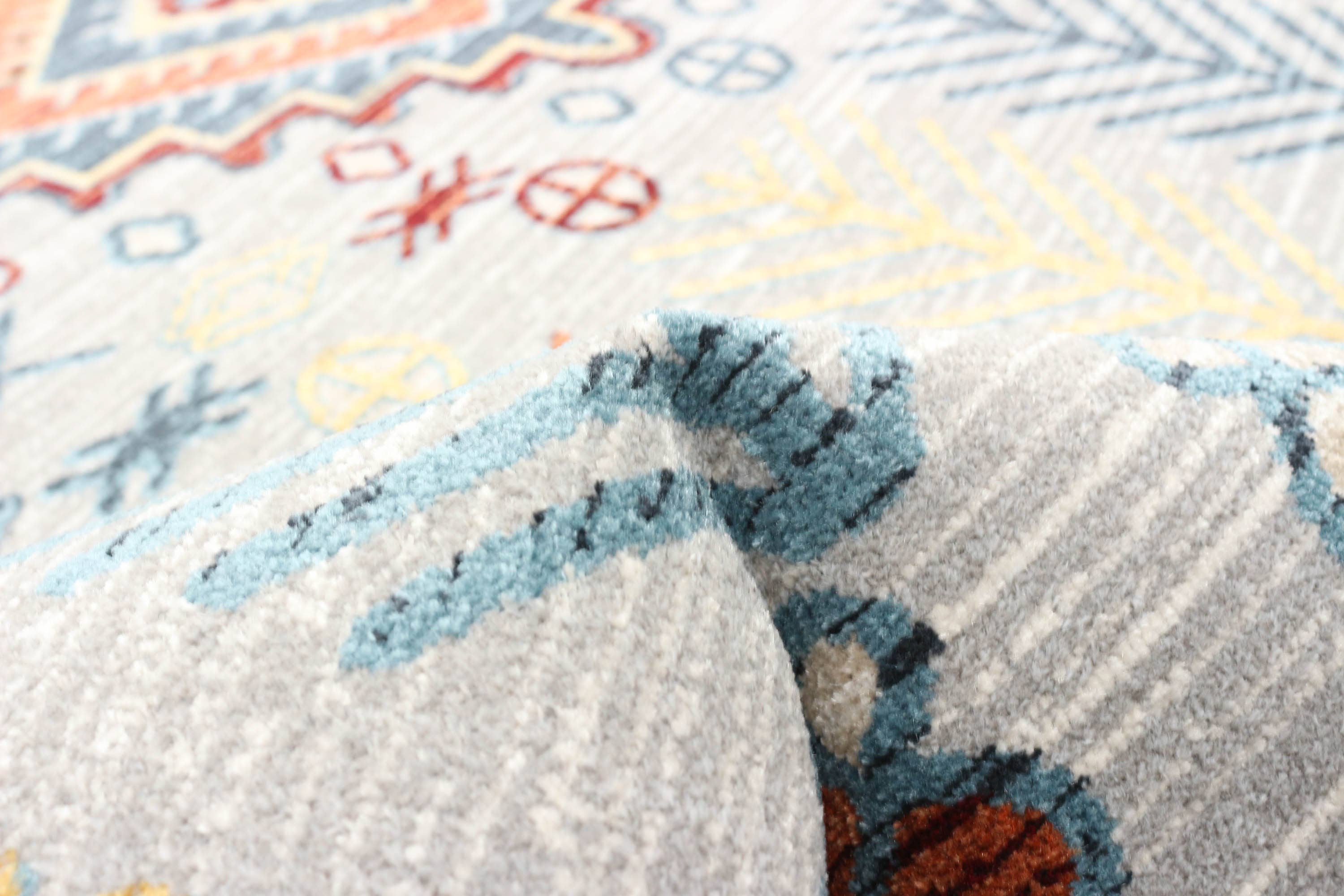 Ivory Aqua Gypsy Grey Area Rug for wholesale on Faire3