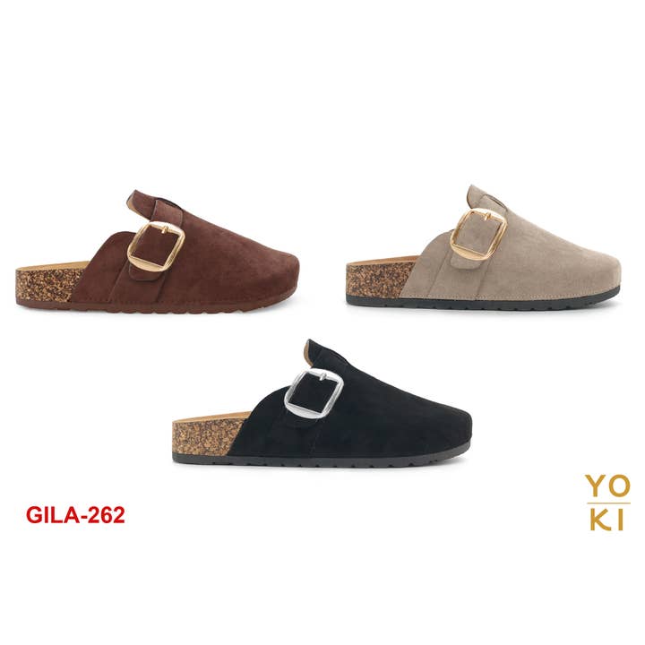 YOKI Damen Clogs zum Reinschlüpfen mit großer Schnalle und komfortablem Fußbett für den Großhandel von Yoki Fashion