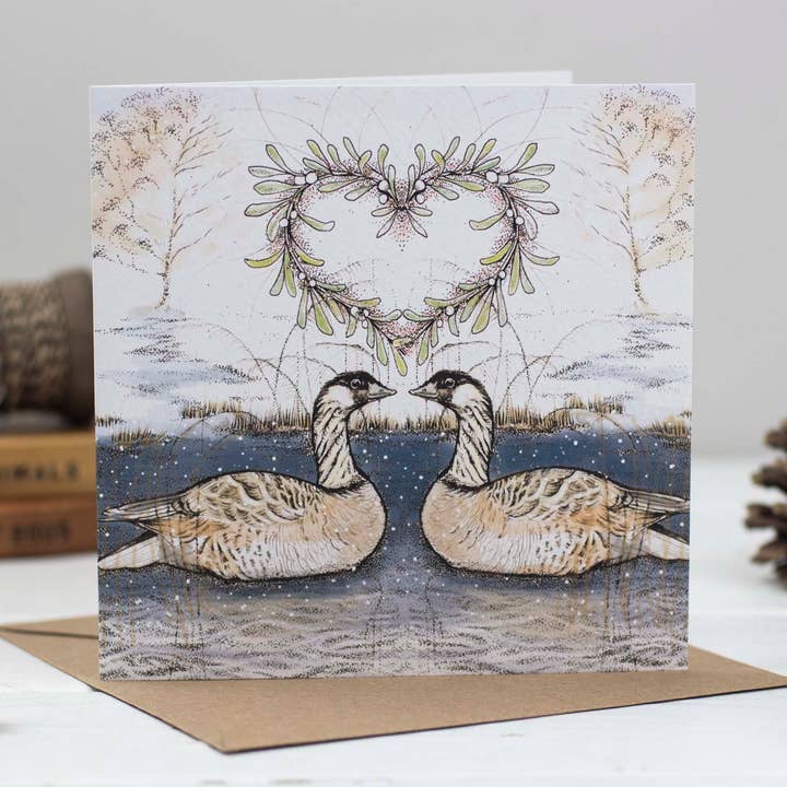 Canada gæs hjerte krans lykønskningskort for engroshandel hos Fay's Studio