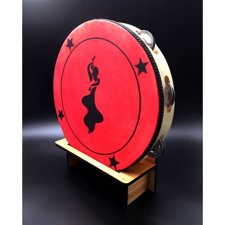 inRhythm - Vente Sculpture - Tambourin flamenco de 10 po avec présentoir éclairé en option