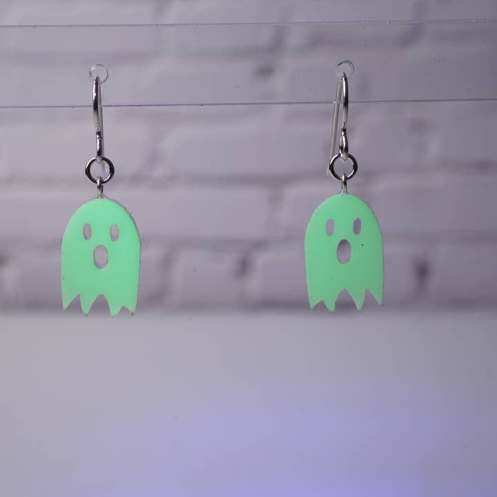 Glow in the dark ghost earrings for wholesale by Design WhatHaveYou